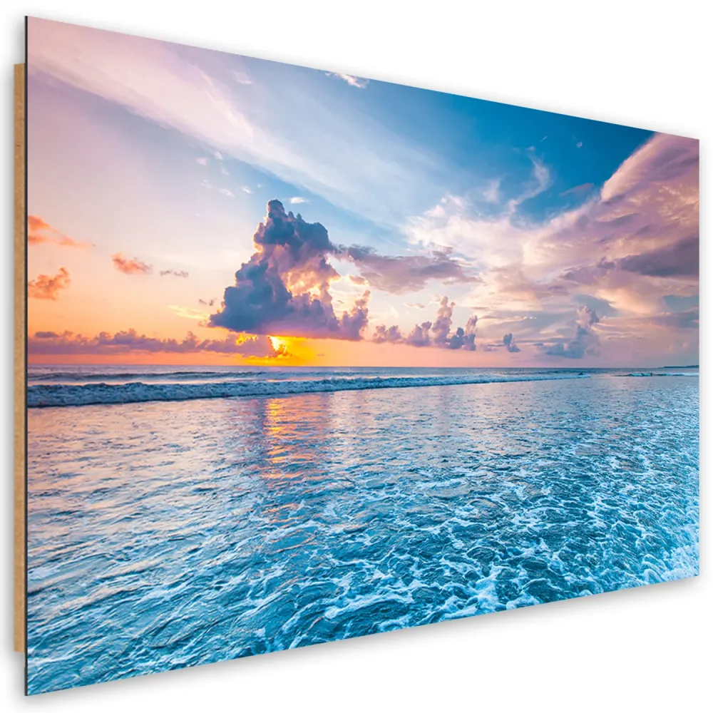 Art-déco-Paneldruck, Sonnenuntergang über dem Meer 60x40 Feeby