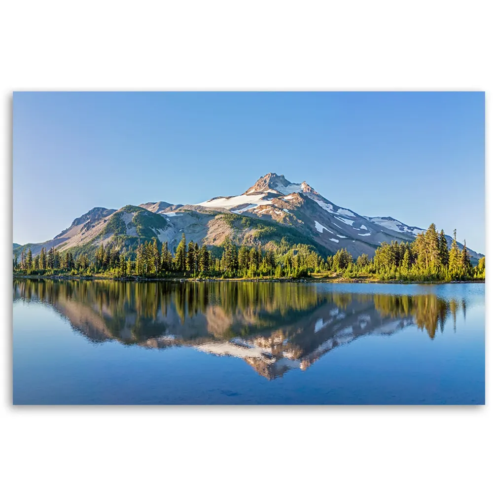 Art-déco-Paneldruck, Wald-, Berg- und Seelandschaft 60x40 Feeby