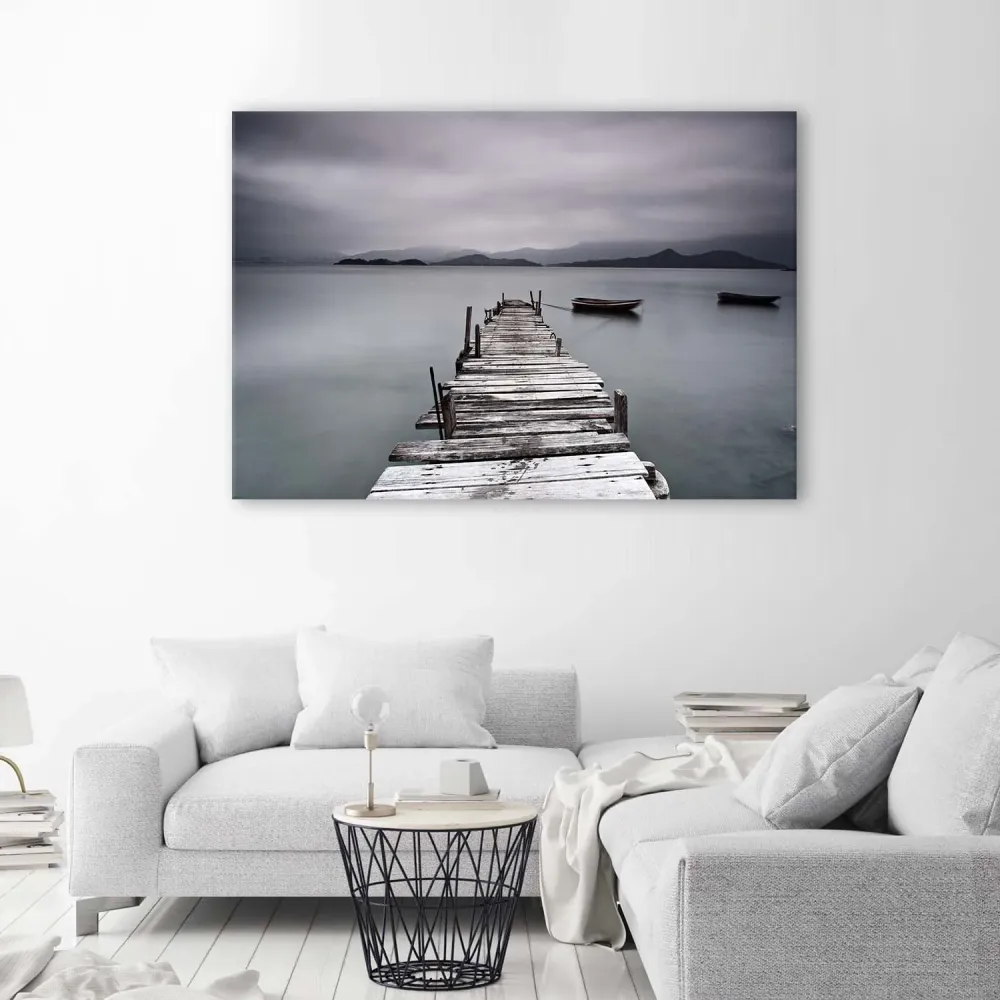 Art-déco-Paneldruck, Wintersee 100x70 Feeby