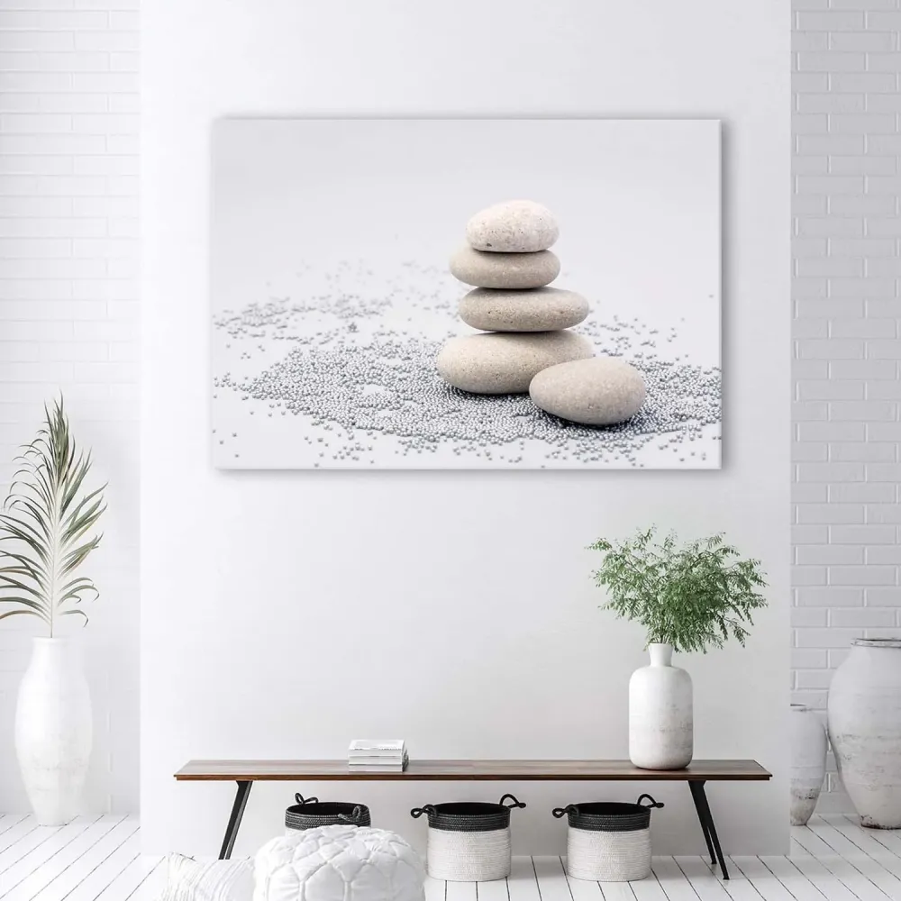 Art-déco-Paneldruck, Zen-Steine 100x70 Feeby