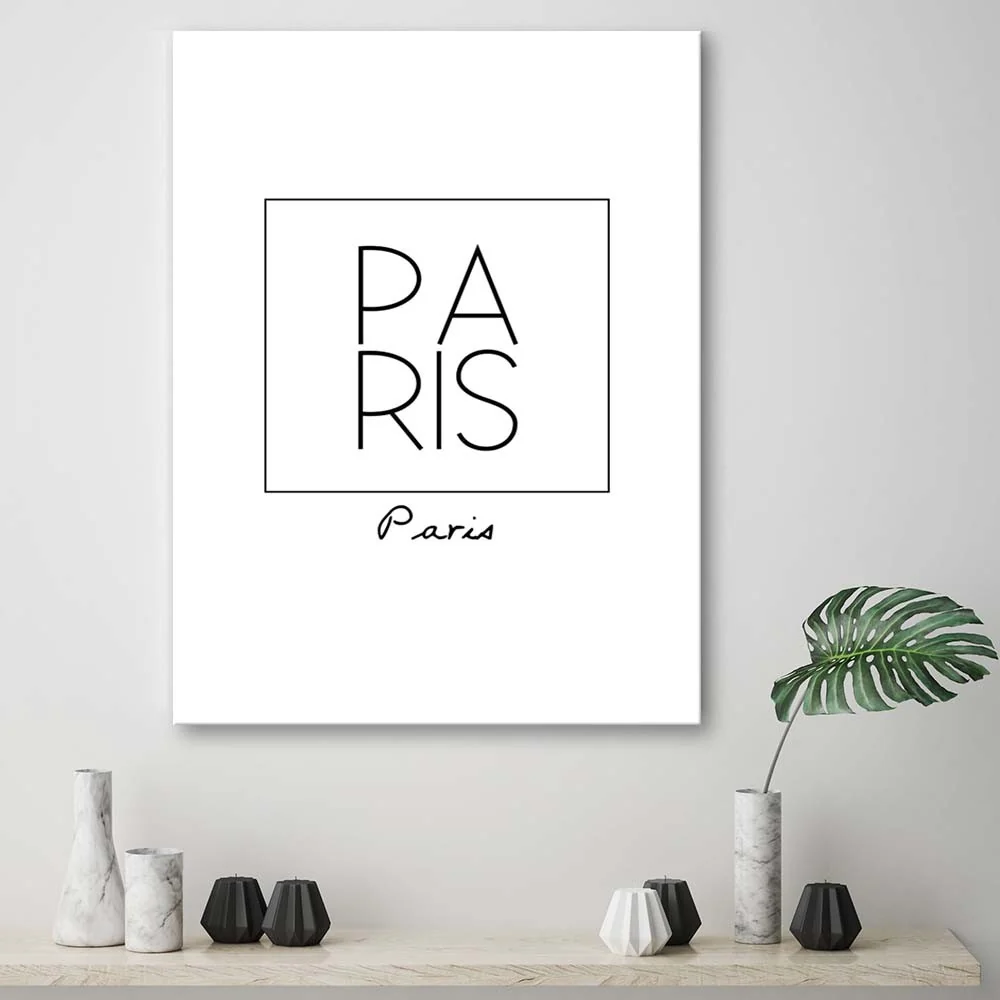Art-déco-Tafeldruck, Pariser Inschrift 40x60 Feeby