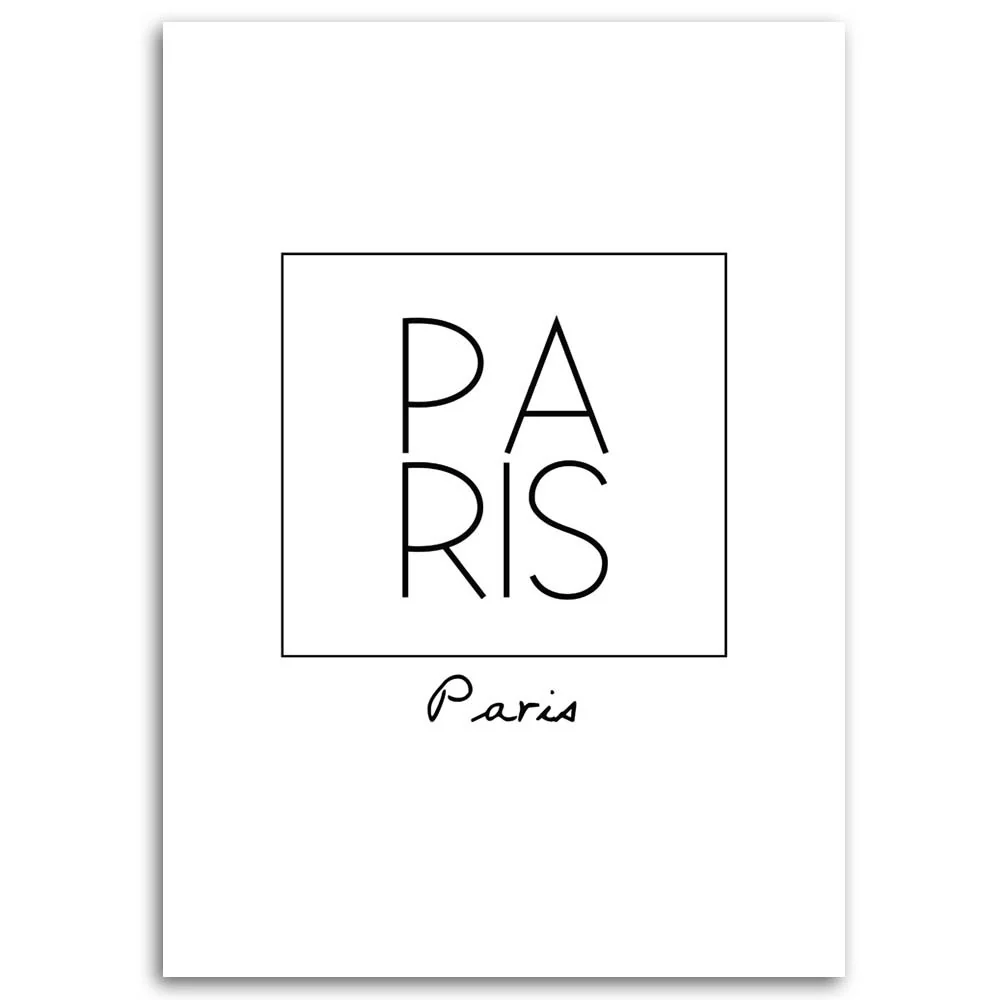 Art-déco-Tafeldruck, Pariser Inschrift 40x60 Feeby