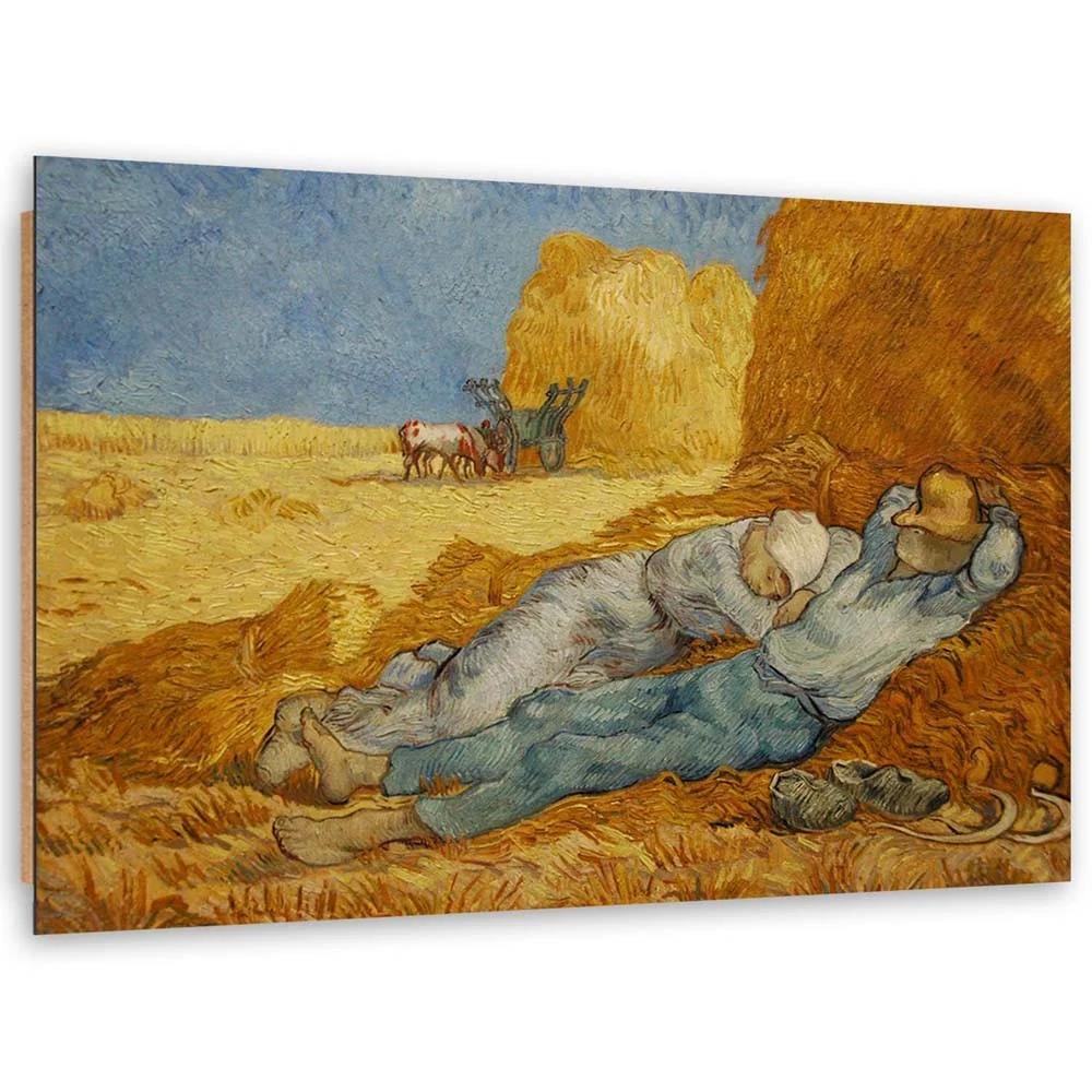 Art-déco-Tafeldruck, Siesta – Reproduktion von van Gogh 60x40 Feeby