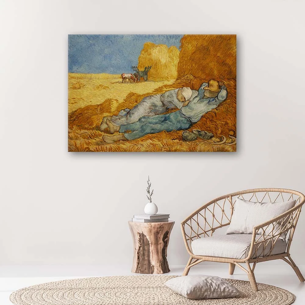 Art-déco-Tafeldruck, Siesta – Reproduktion von van Gogh 60x40 Feeby