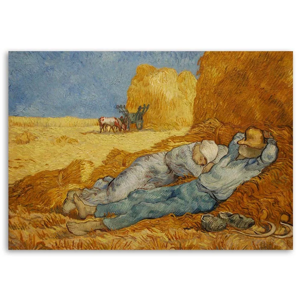 Art-déco-Tafeldruck, Siesta – Reproduktion von van Gogh 60x40 Feeby