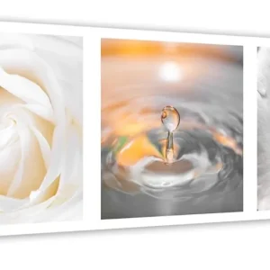 Deco-Paneldruck, Flocken und ein Tropfen 120x40 Feeby
