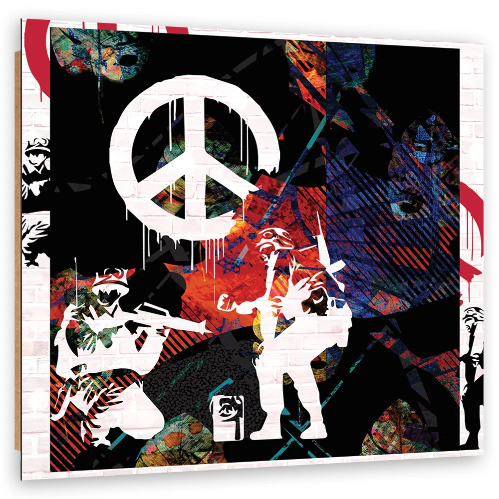 Deko-Paneldruck, Banksy Żołnierze CND 30x30 Feeby