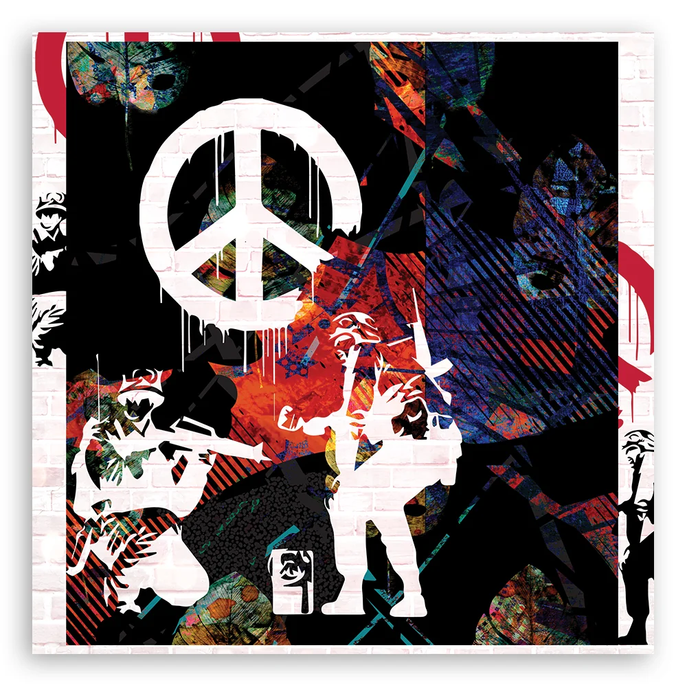 Deko-Paneldruck, Banksy Żołnierze CND 30x30 Feeby