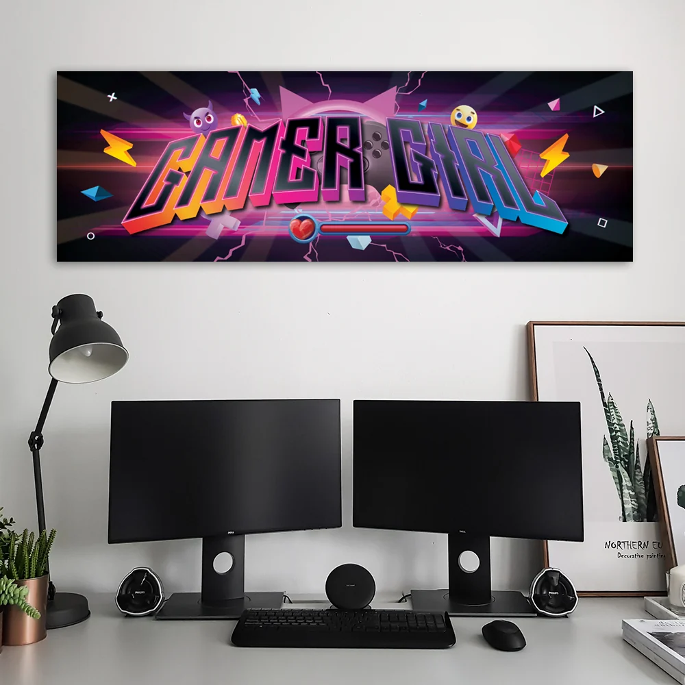 Dekorativer Paneeldruck, Aufschrift „Gaming-Zone“ 120x40 Feeby