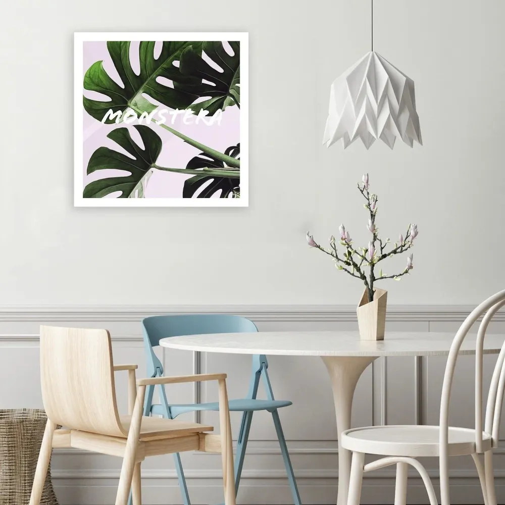 Dekorativer Paneeldruck, Exotische Blätter – Monstera 30x30 Feeby