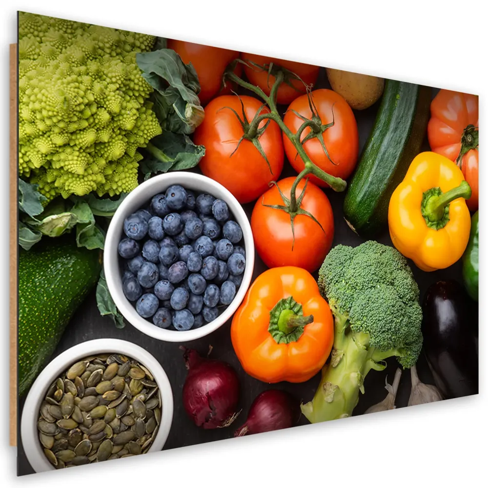 Dekorativer Paneeldruck, frisches Gemüse und Obst 60x40 Feeby