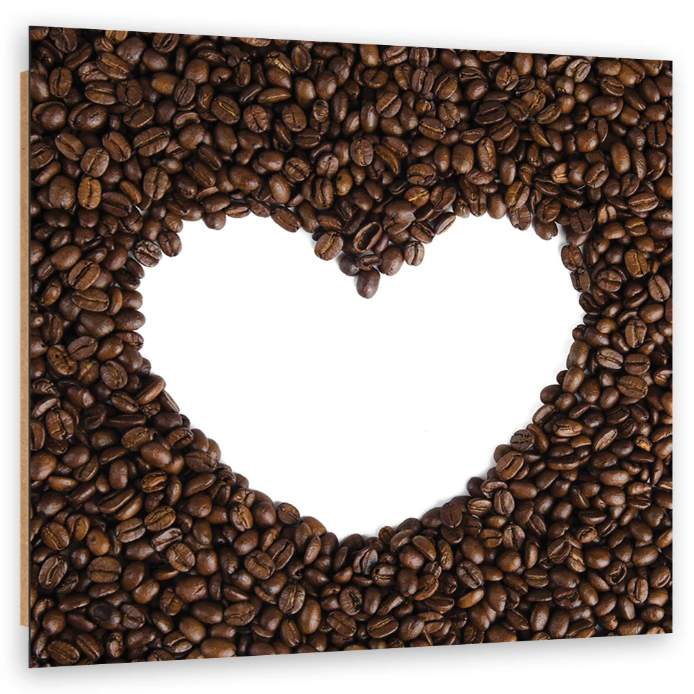 Dekorativer Paneeldruck, Kaffeeherz 30x30 Feeby