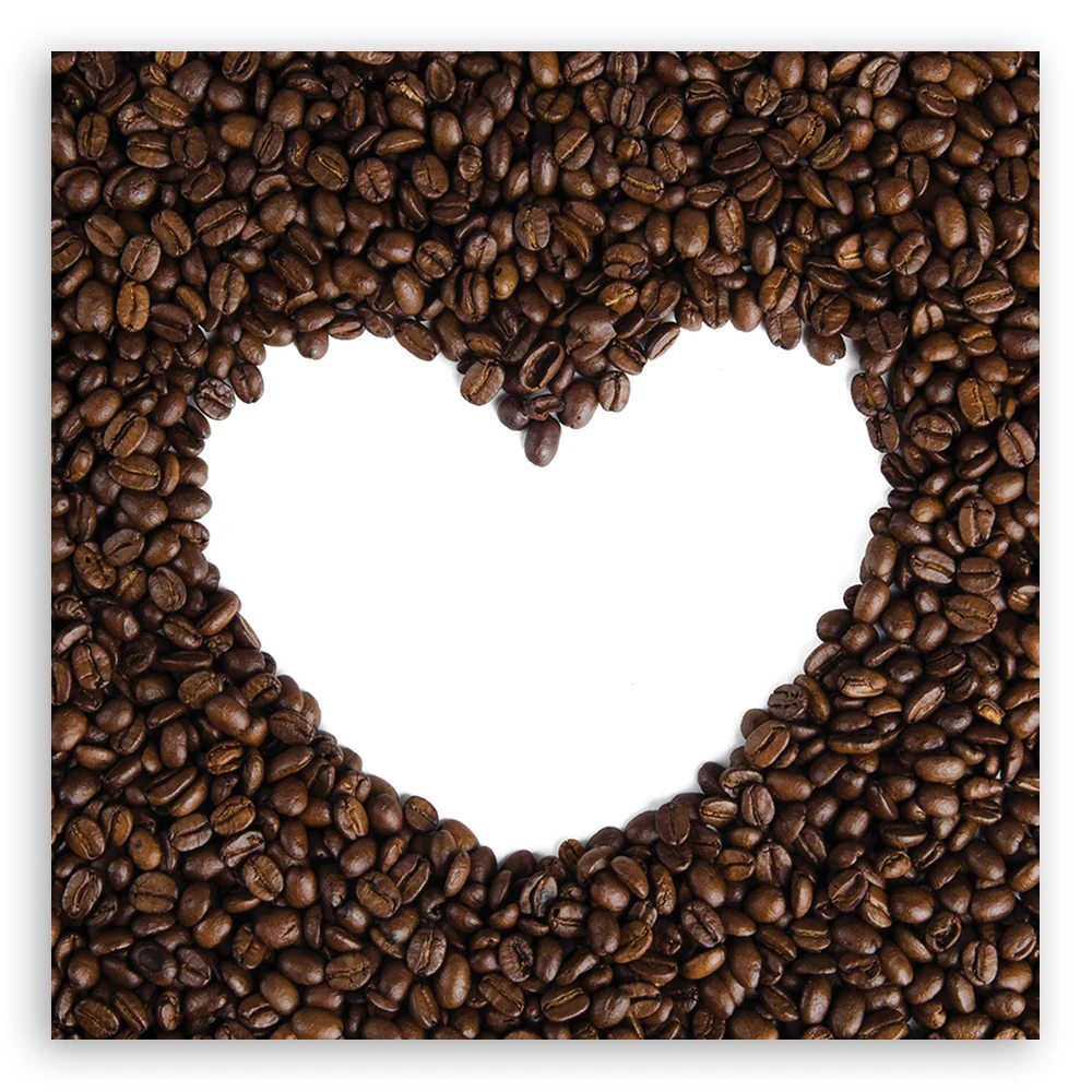 Dekorativer Paneeldruck, Kaffeeherz 30x30 Feeby