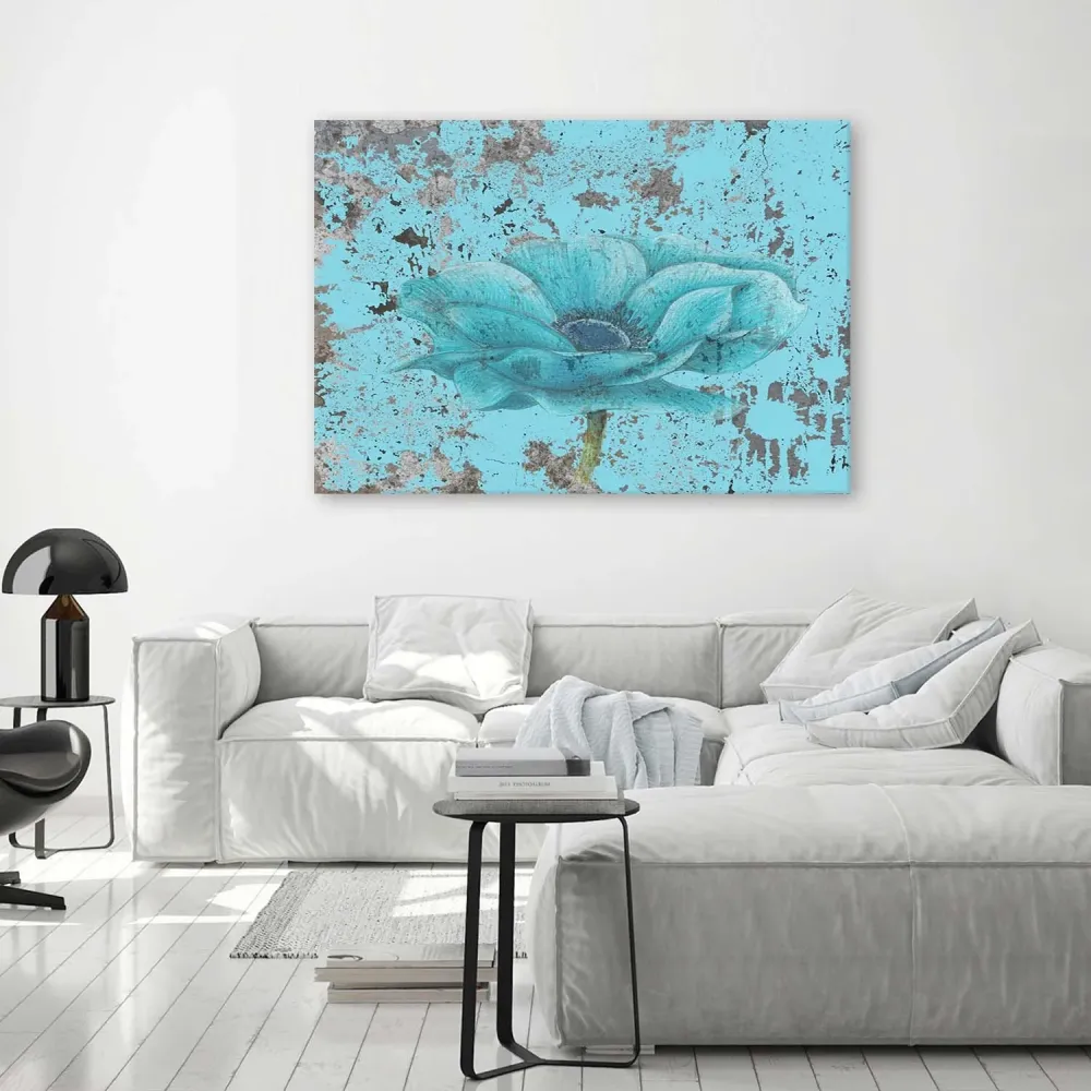 Dekorativer Paneeldruck, Retro-Meeresblume 100x70 Feeby