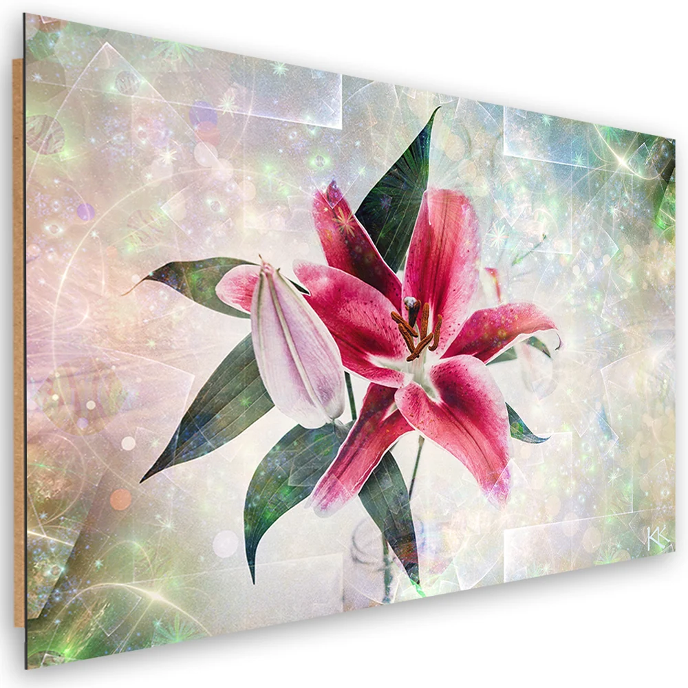 Dekorativer Paneeldruck, rosa Lilienblüte 60x40 Feeby