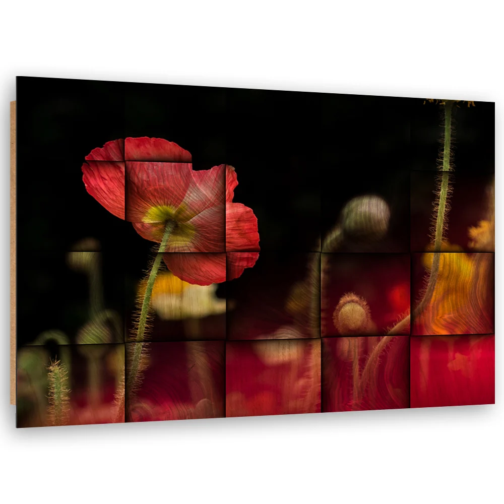 Dekorativer Paneeldruck, rote Mohnblume 60x40 Feeby