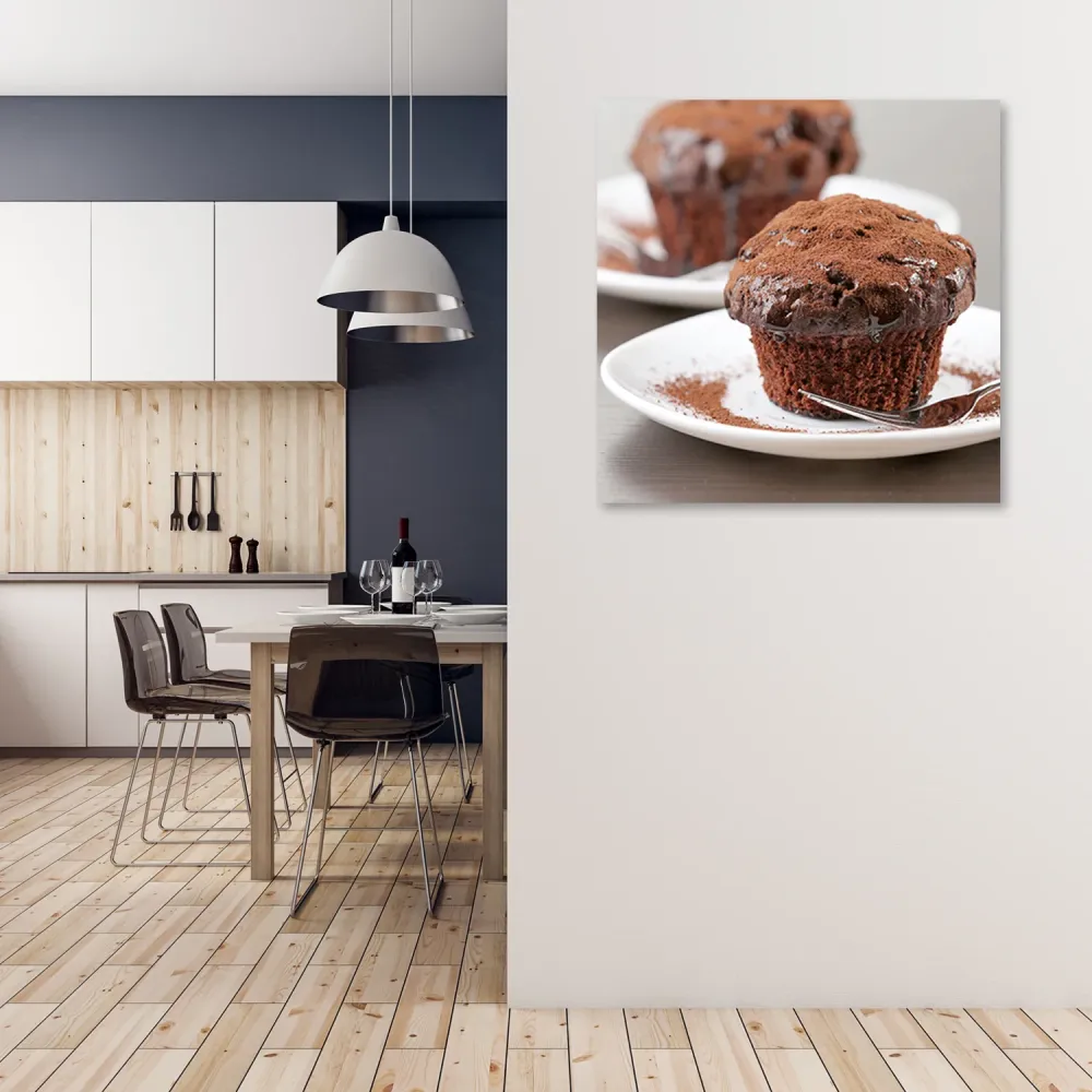 Dekorativer Paneeldruck, Schokoladenmuffins 30x30 Feeby