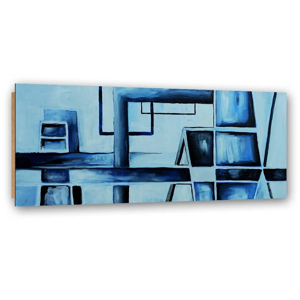 Dekorativer Paneeldruck, Spiel mit Blau 120x40 Feeby