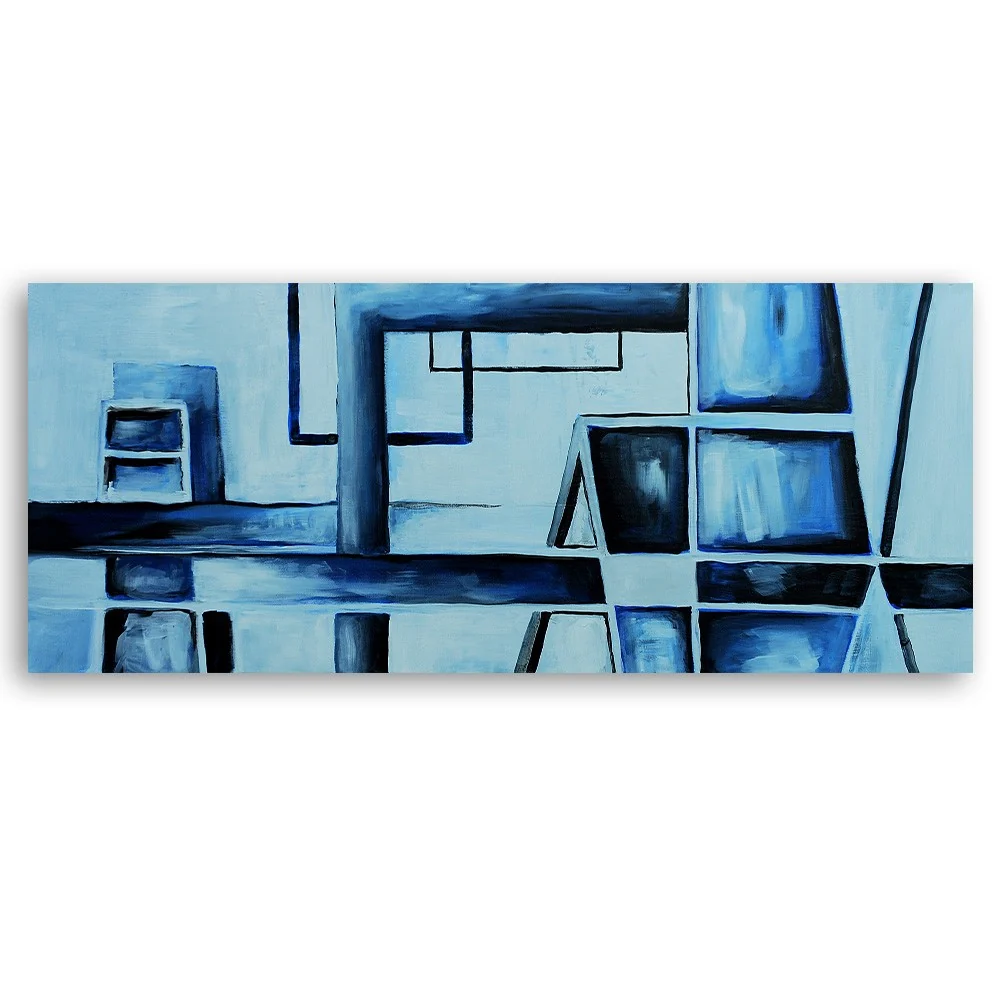 Dekorativer Paneeldruck, Spiel mit Blau 120x40 Feeby