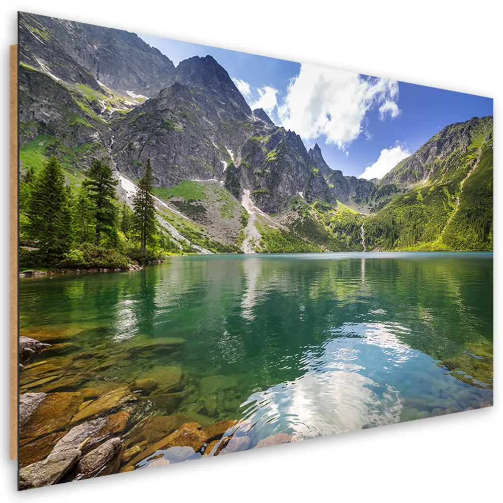 Dekorativer Wanddruck, Bergsee, Natur, Bäume 60x40 Feeby