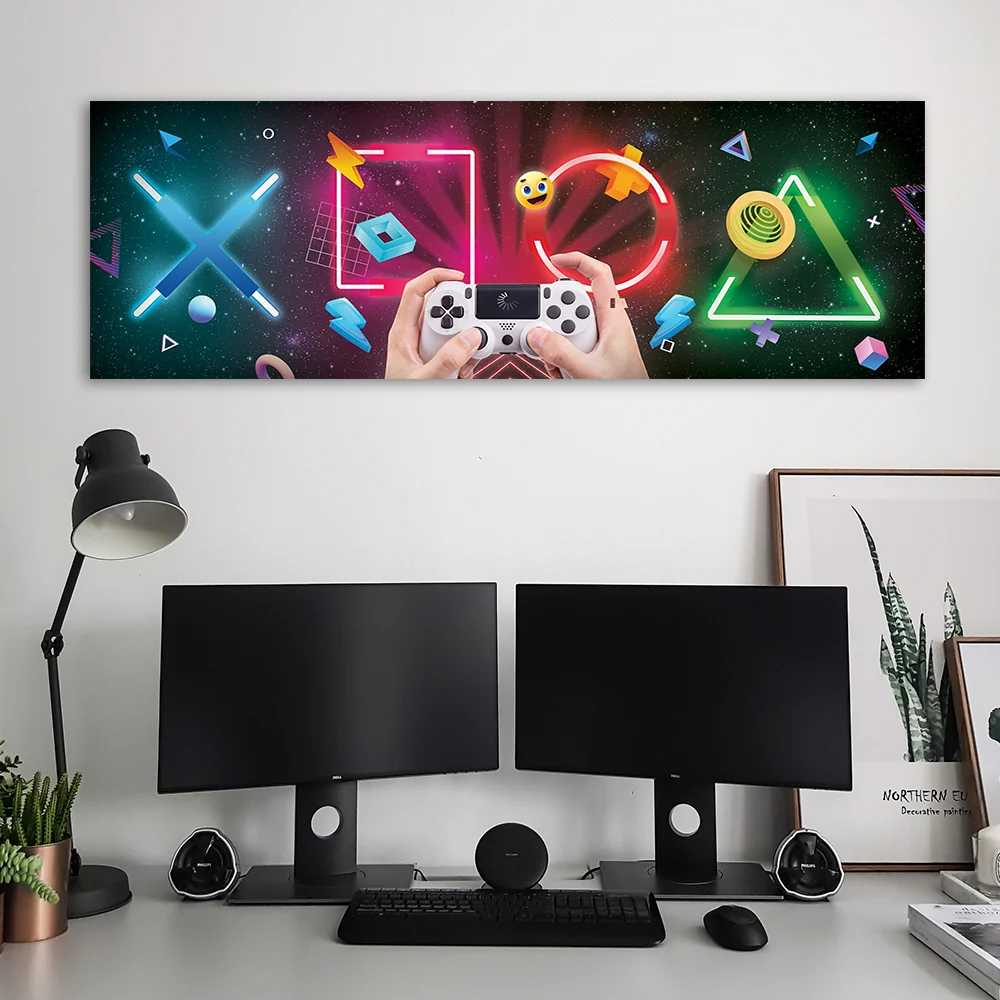 Dekor-Paneldruck, Knöpfe und Gamepad 120x40 Feeby