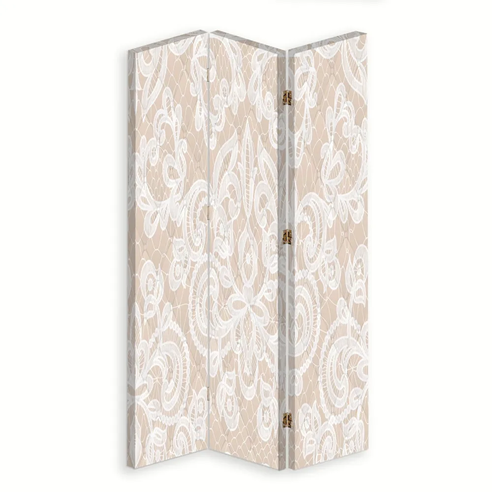 Doppelseitig drehbarer Raumteiler, elegantes Beige Feeby