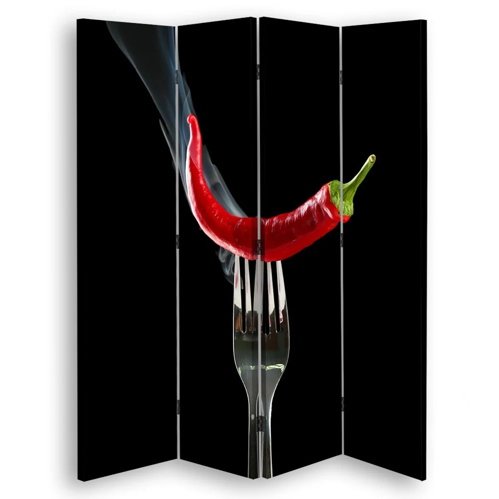 Doppelseitiger Raumteiler, Chilischoten auf einer Gabel Feeby