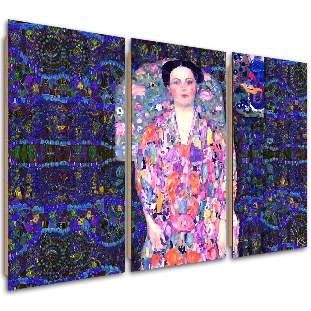 Dreiteiliges Bild-Art-Panel, Porträt von Eugenia Primavesi 60x40 Feeby
