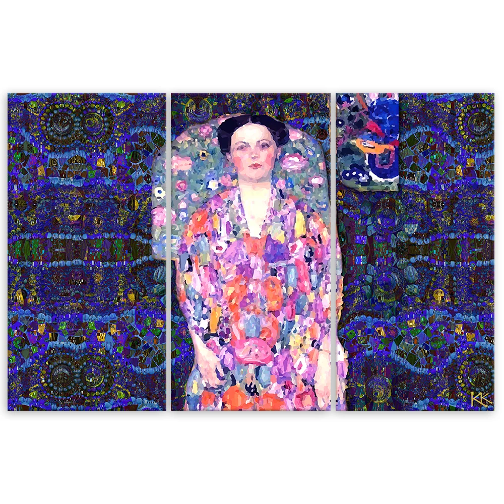 Dreiteiliges Bild-Art-Panel, Porträt von Eugenia Primavesi 60x40 Feeby