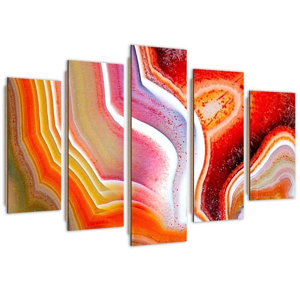 Fünfteiliges Bilderdekor-Panel, Neon Dance 100x70 Feeby