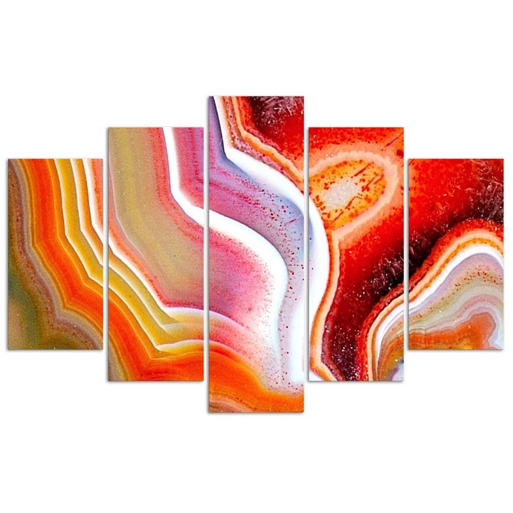 Fünfteiliges Bilderdekor-Panel, Neon Dance 100x70 Feeby
