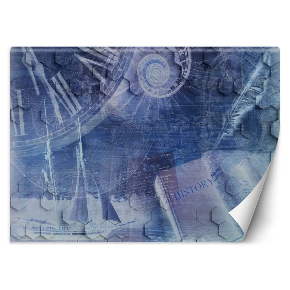 Hintergrundbild, Abstraktes Blau, Zeit vergeht 100x70 Feeby