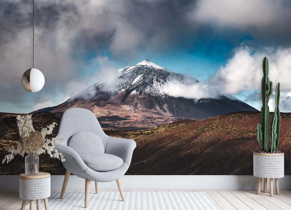 Hintergrundbild: Berggipfel den Wolken 100x70 Feeby