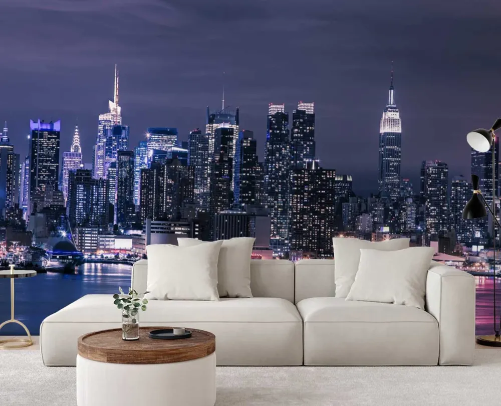 Hintergrundbild, New York City bei Nacht 100x70 Feeby