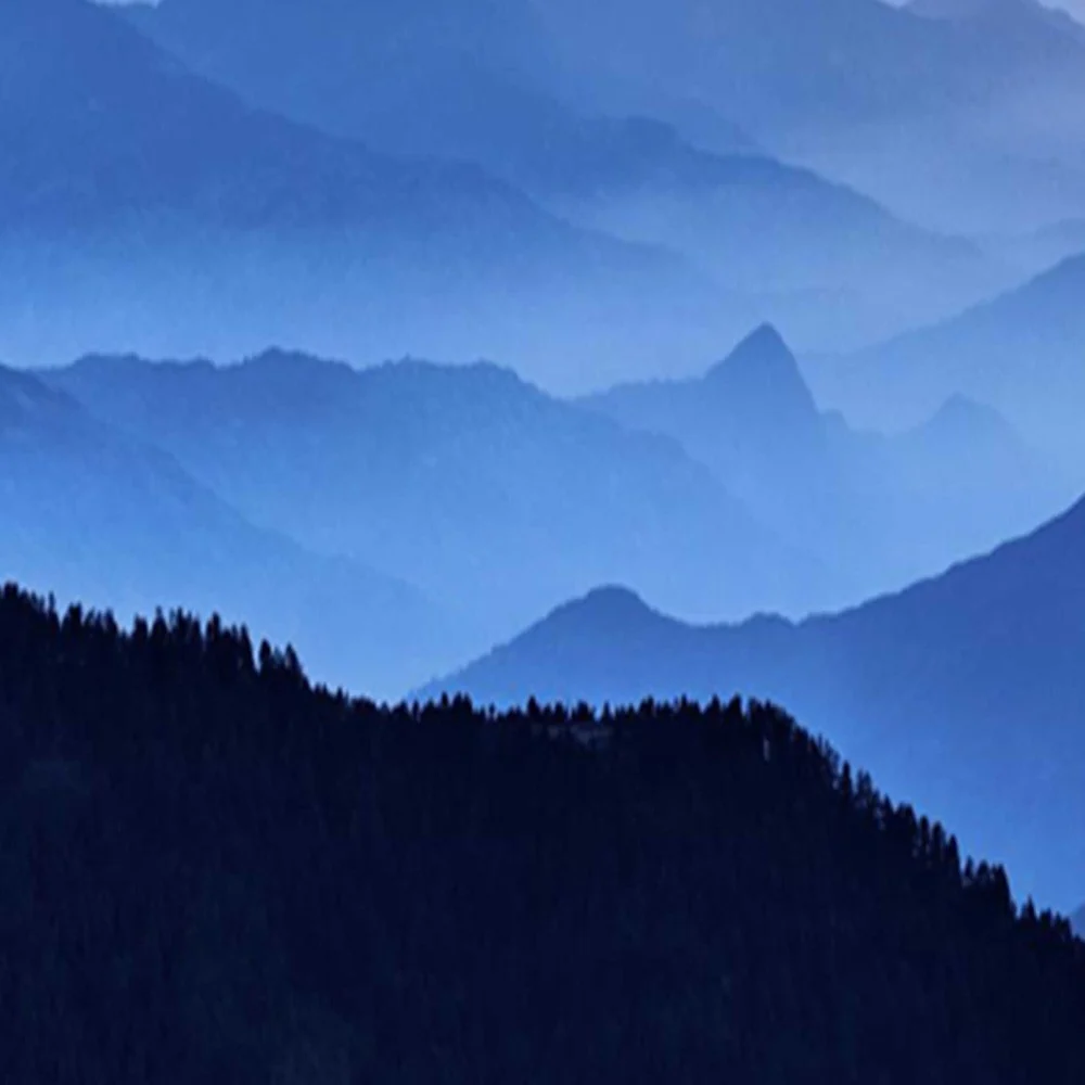 Raumteiler, doppelseitig drehbar, Berggipfel im Nebel Feeby