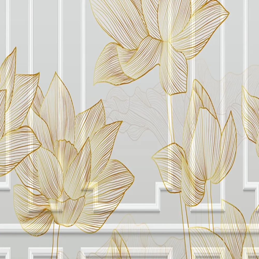 Raumteiler, doppelseitig drehbar, florales Design Feeby