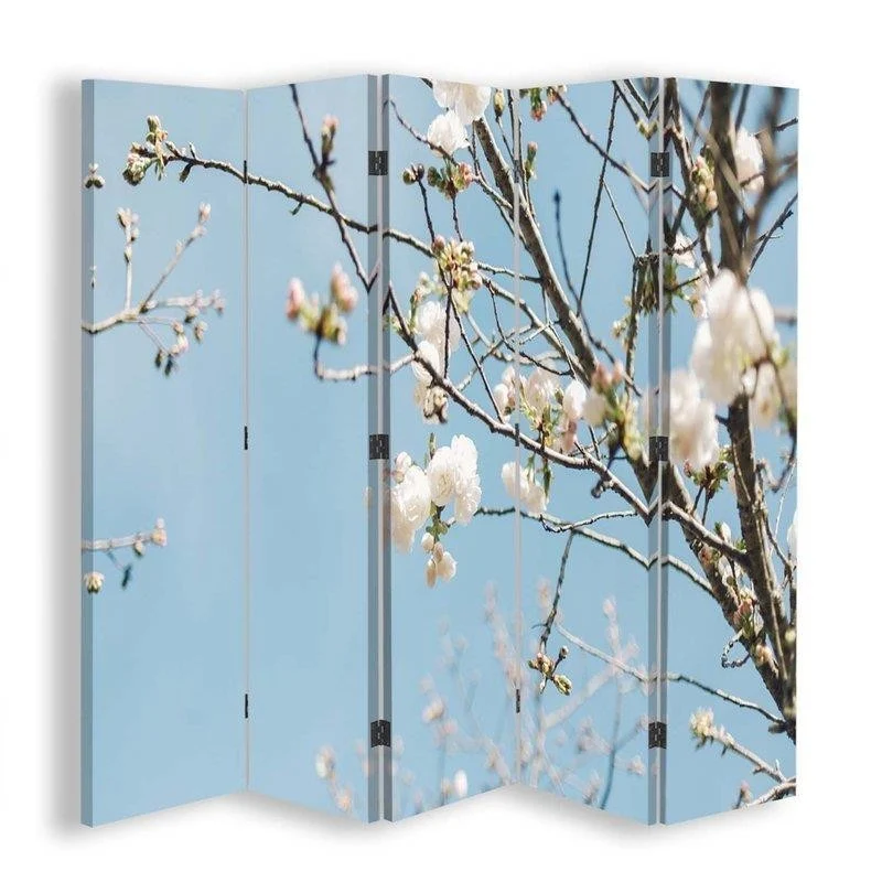Raumteiler, doppelseitig drehbar, mit blühenden Blüten einem Zweig Feeby