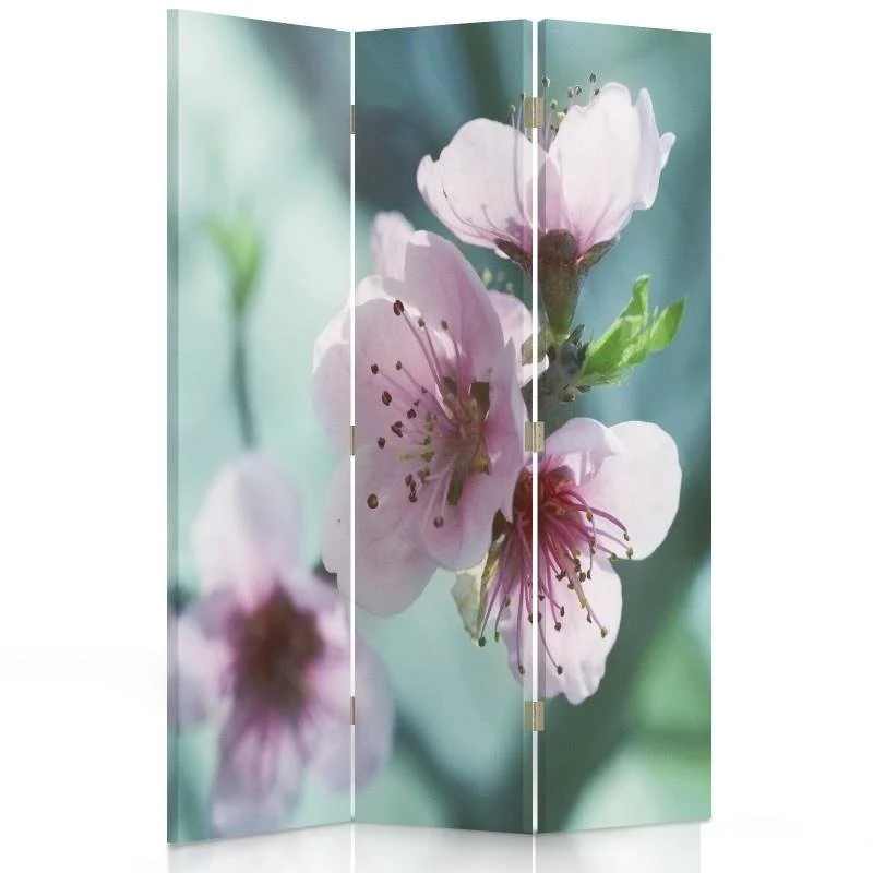 Raumteiler, doppelseitig drehbar, Nahaufnahme einer Kirschblüte Feeby