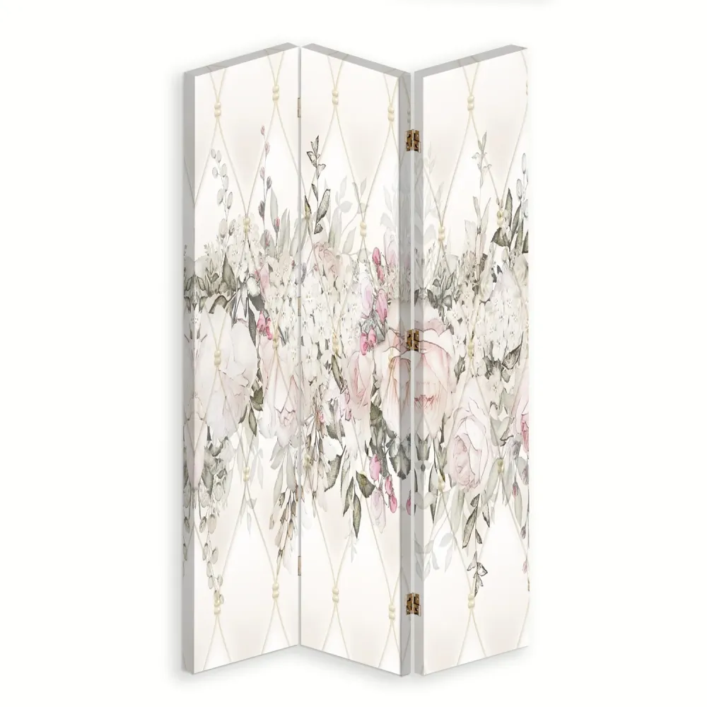 Raumteiler, doppelseitig drehbar, Pastellblumen Feeby