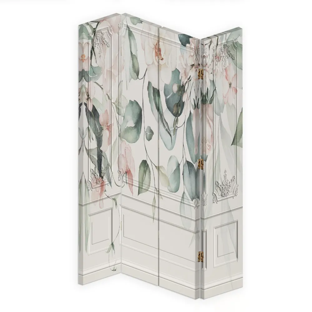 Raumteiler, doppelseitig drehbar, Pastellblumen Feeby