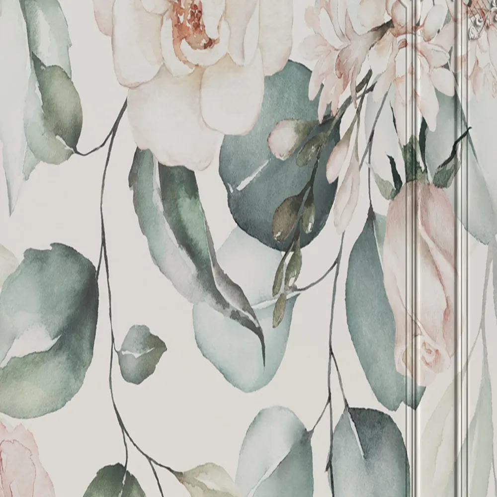 Raumteiler, doppelseitig drehbar, Pastellblumen Feeby
