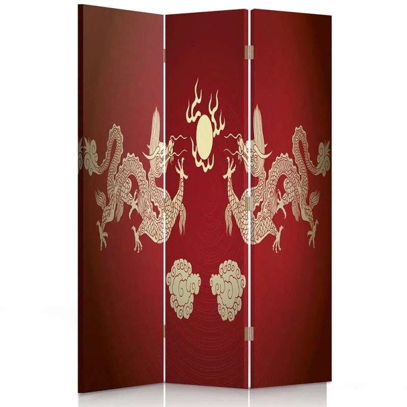 Raumteiler, doppelseitig drehbar, Rote Drachen Feeby
