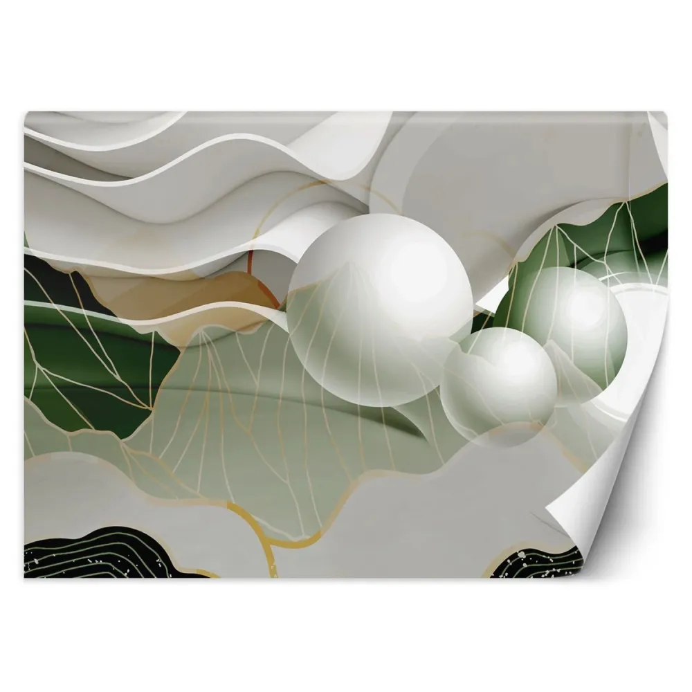 Tapete, abstrakte Wellen 3D-Kugeln 100x70 Feeby