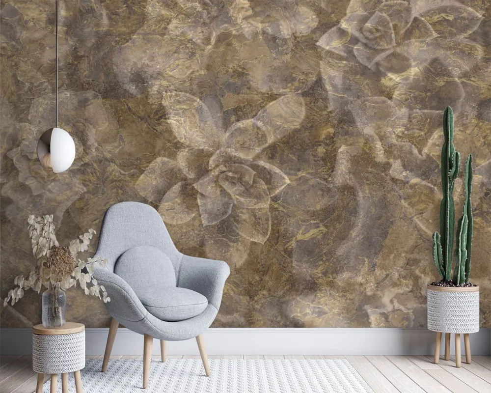 Tapete, Blumen Gold 100x70 Feeby
