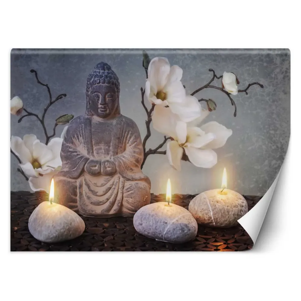 Tapete, Buddha mit Kerzen 100x70 Feeby