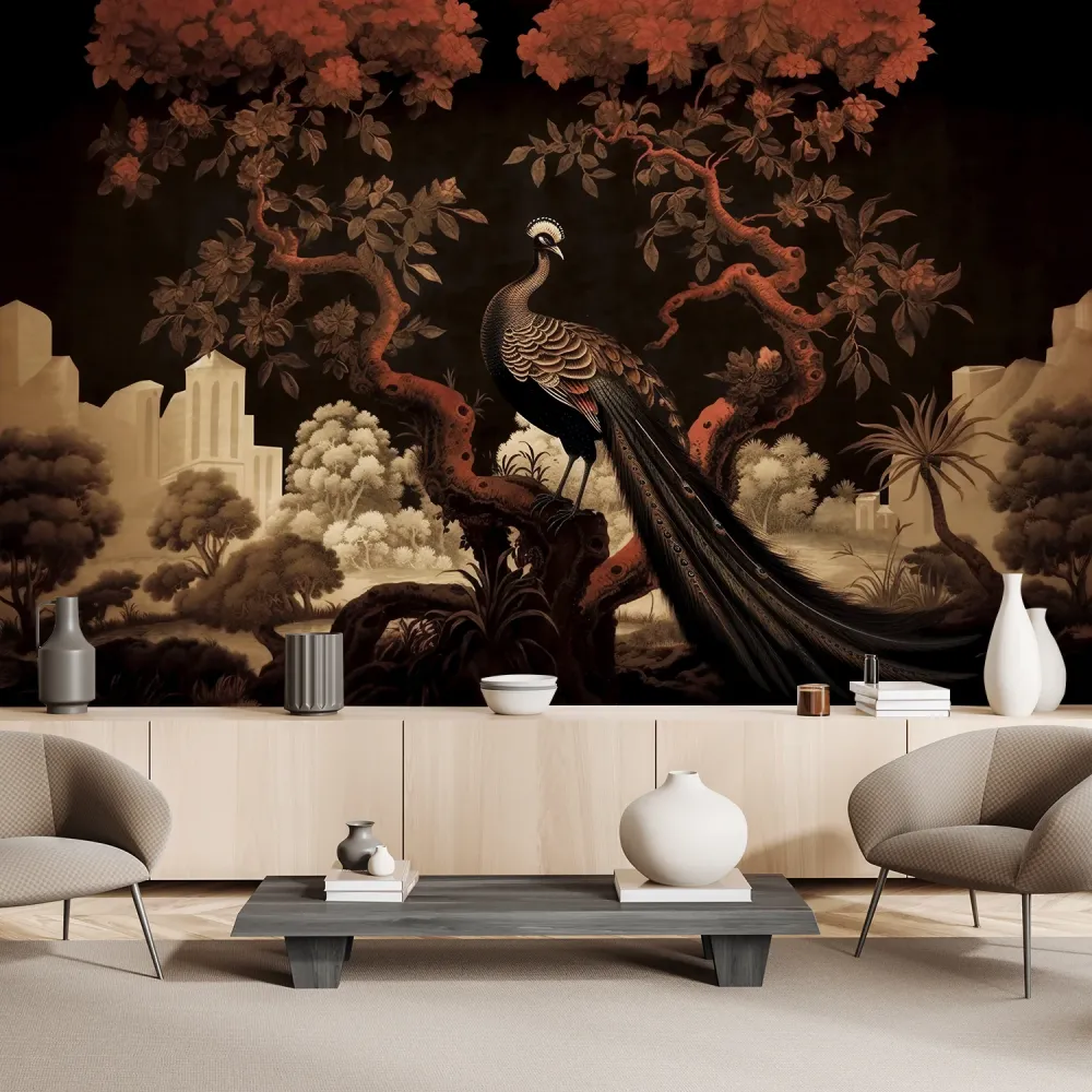 Tapete, Pfauenbaum 100x70 Feeby
