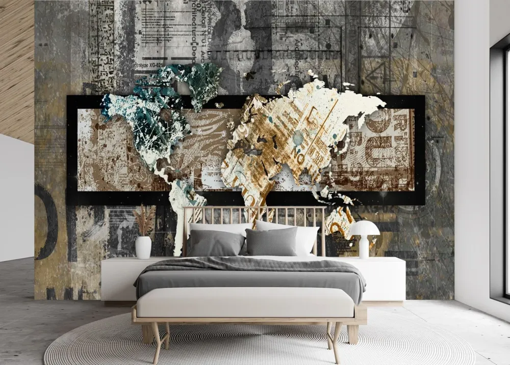 Tapete, Weltkarte im Vintage-Stil 100x70 Feeby
