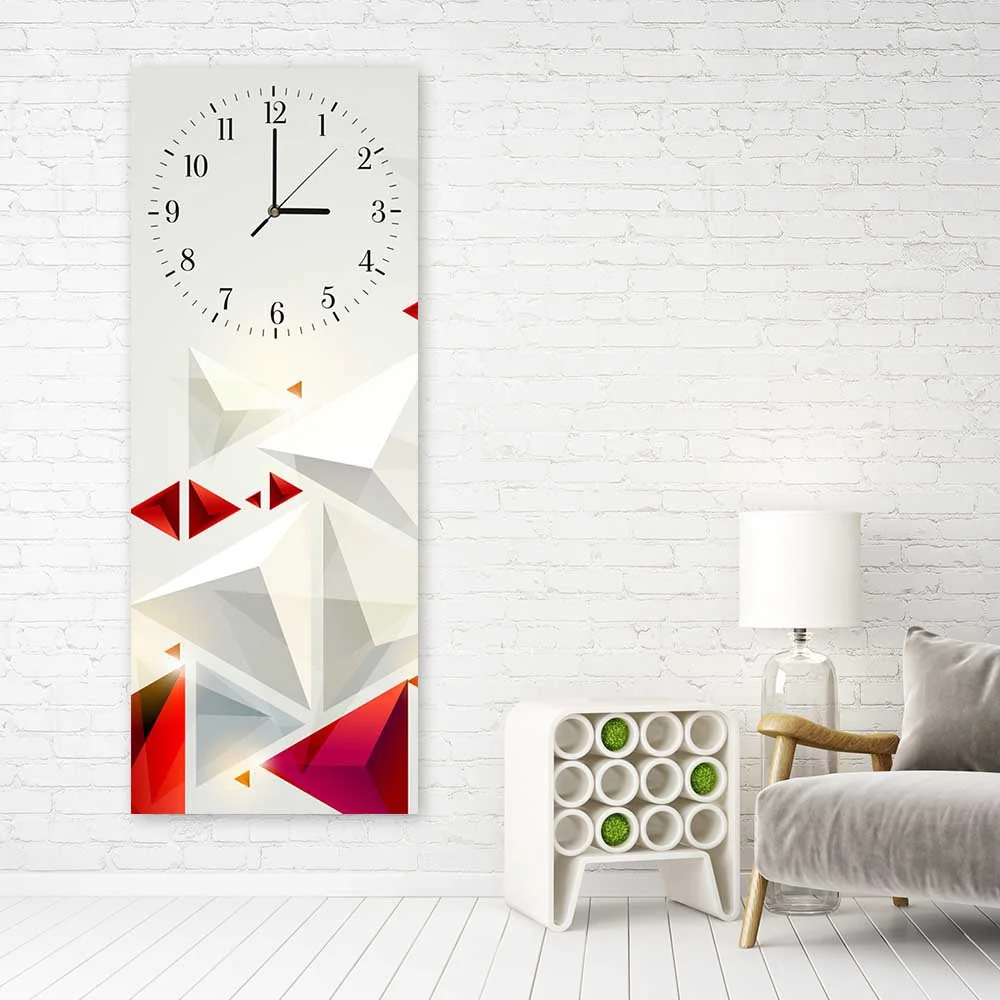 Wanduhr, abstrakte Dreiecke 25x65 Feeby