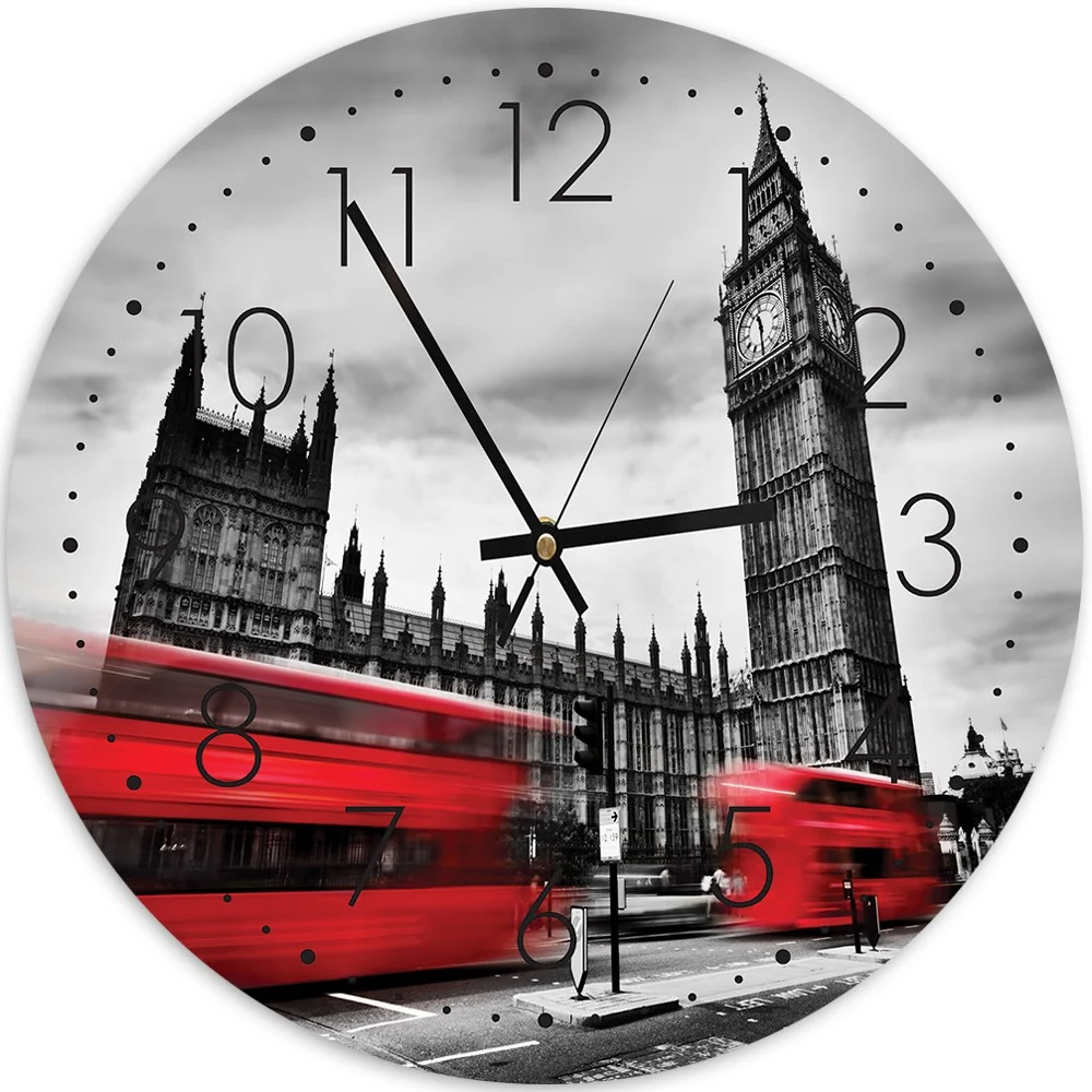 Wanduhr im Herzen von London 40x40 Feeby