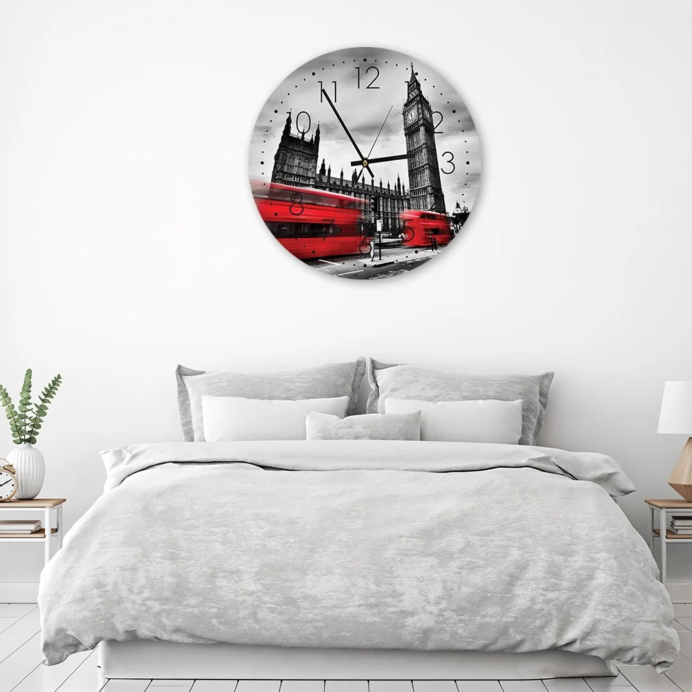 Wanduhr im Herzen von London 40x40 Feeby